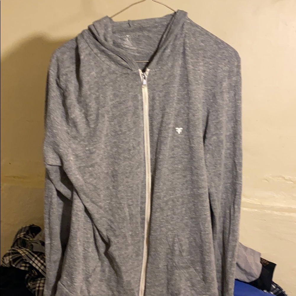 Thin Gray Zip-Up - image 1